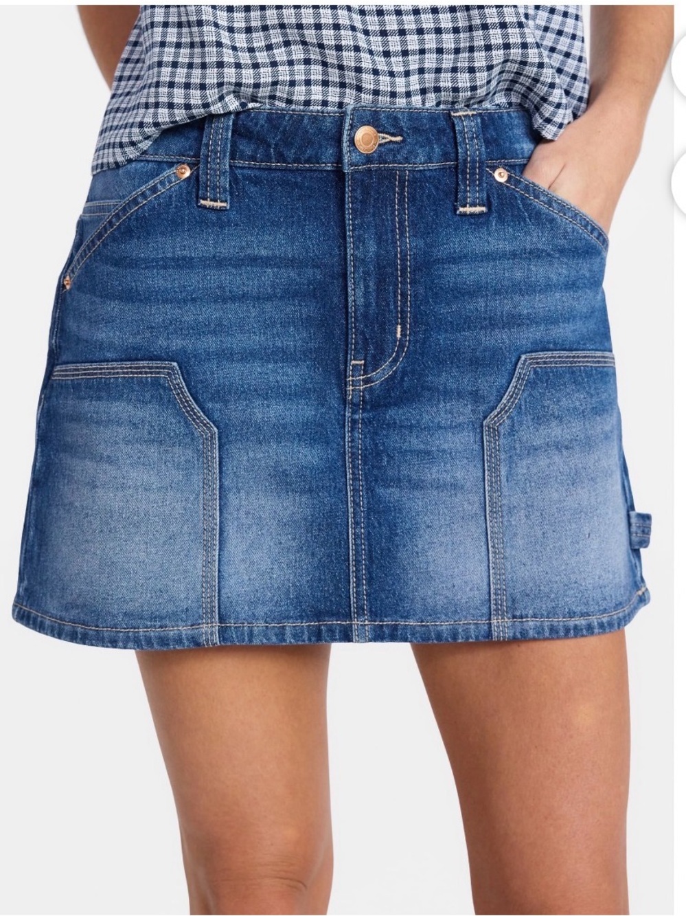 NWT No Boundaries Denim Cargo Mini Skirt Size XS(RUNS LARGE)**